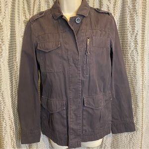 J Crew Classic Twill Purple/Brown Chino Utility Jacket Size 2